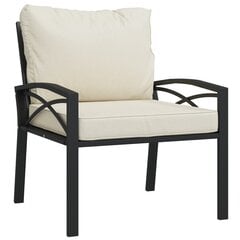 vidaXL dārza krēsls, smilškrāsas matrači, 68x76x79 cm, tērauds цена и информация | скамейка со столиком | 220.lv