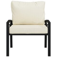 vidaXL dārza krēsls, smilškrāsas matrači, 68x76x79 cm, tērauds cena un informācija | Dārza krēsli | 220.lv
