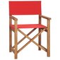 vidaXL saliekami režisora krēsli, 2 gab., sarkani, masīvs tīkkoks cena un informācija | Dārza krēsli | 220.lv