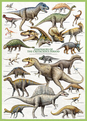 Puzle Eurographics, 6000-0098, Dinosaurs of the Cretaceous, 1000 gab. cena un informācija | Puzles, 3D puzles | 220.lv