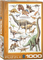 Puzle Eurographics, 6000-0099, Dinosaurs of the Jurassic, 1000 gab. cena un informācija | Puzles, 3D puzles | 220.lv