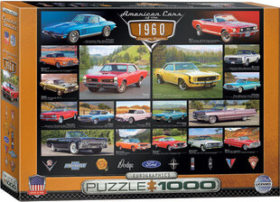 Puzle Eurographics, 6000-0677, American Cars of the 1960s, 1000 gab. cena un informācija | Puzles, 3D puzles | 220.lv