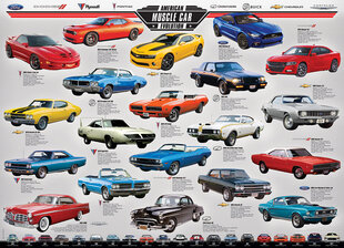 Puzle Eurographics, 6000-0682, American Muscle Car Evolution, 1000 gab. cena un informācija | Puzles, 3D puzles | 220.lv