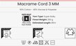 Adīšanas dzija YarnArt Macrame Cord 3 MM 250g, krāsa 759 cena un informācija | Adīšana | 220.lv