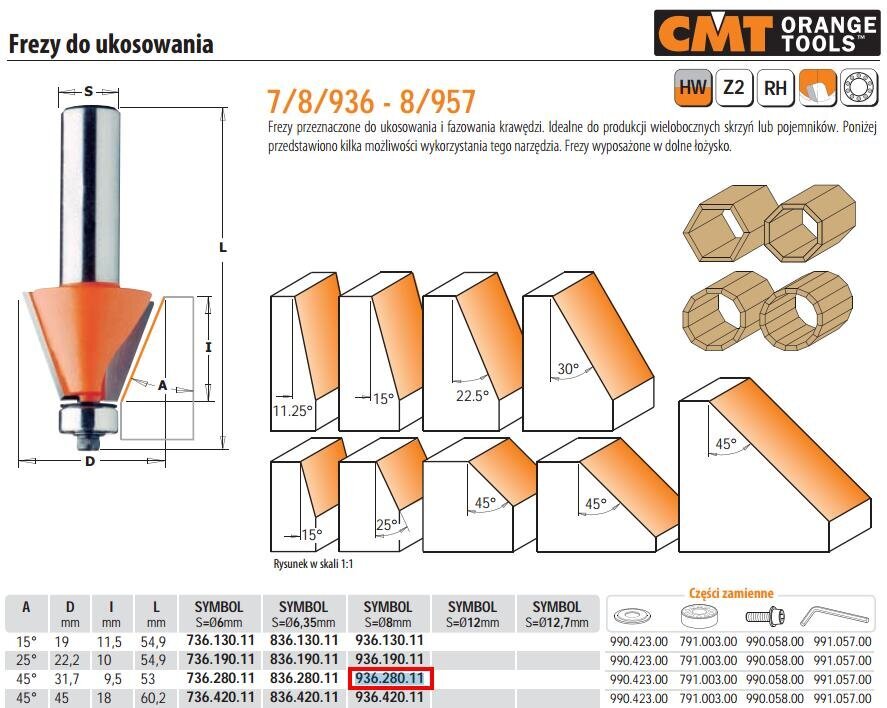 CMT gultņu sviests A=45 D=31,7 I=9,5 S=8 cena un informācija | Frēzes | 220.lv