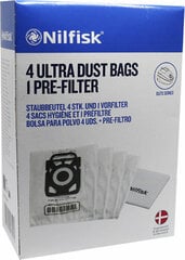Сменный мешок для пылесоса Sil.ex Nilfisk (4 штук) цена и информация | Принадлежности для пылесосов | 220.lv