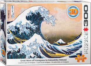 Puzle Eurographics, 6331-1545, Great Wave off Kanagawa 3D Lenticular, 300 gab. cena un informācija | Puzles, 3D puzles | 220.lv