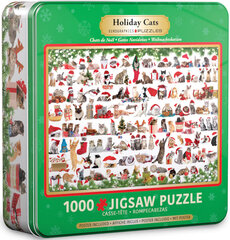 Puzle Eurographics, 8051-0940, Holiday Cats, Tin, 1000 gab. cena un informācija | Puzles, 3D puzles | 220.lv