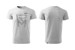T-krekls Rock Machine 100% kokvilna, pelēka, XL izmērs cena un informācija | Velo apģērbs | 220.lv