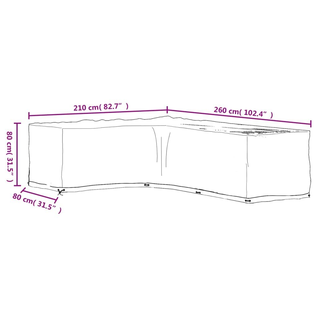 Mēbeļu pārklājs L-forma vidaXL, 2 gab., 210x260x80 cm cena un informācija | Krēslu paliktņi | 220.lv