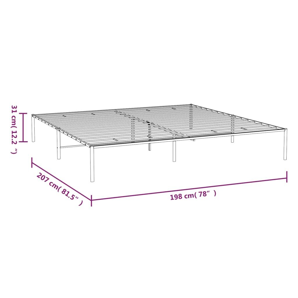 Gultas rāmis vidaXL, 193x203 cm, melns цена и информация | Gultas | 220.lv