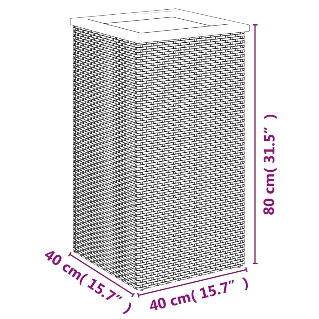 Puķu kaste vidaXL, 40x40x80 cm, melns cena un informācija | Podi stādiem un pārstādīšanai | 220.lv