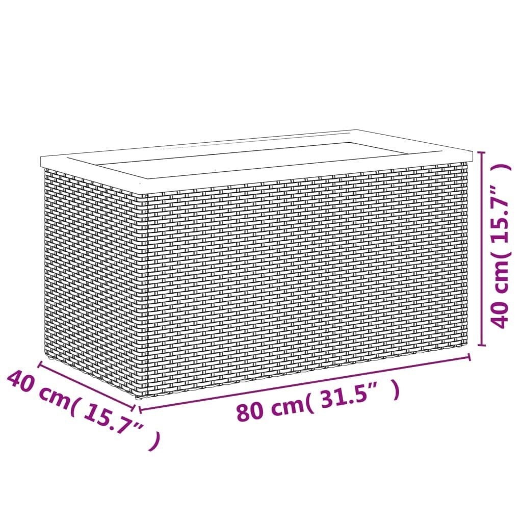 Puķu kaste vidaXL, 80x40x40 cm, melns cena un informācija | Podi stādiem un pārstādīšanai | 220.lv