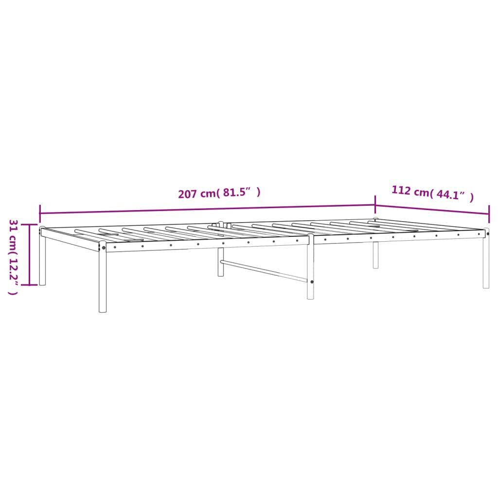 Gultas rāmis vidaXL, 107x203 cm, balts cena un informācija | Gultas | 220.lv