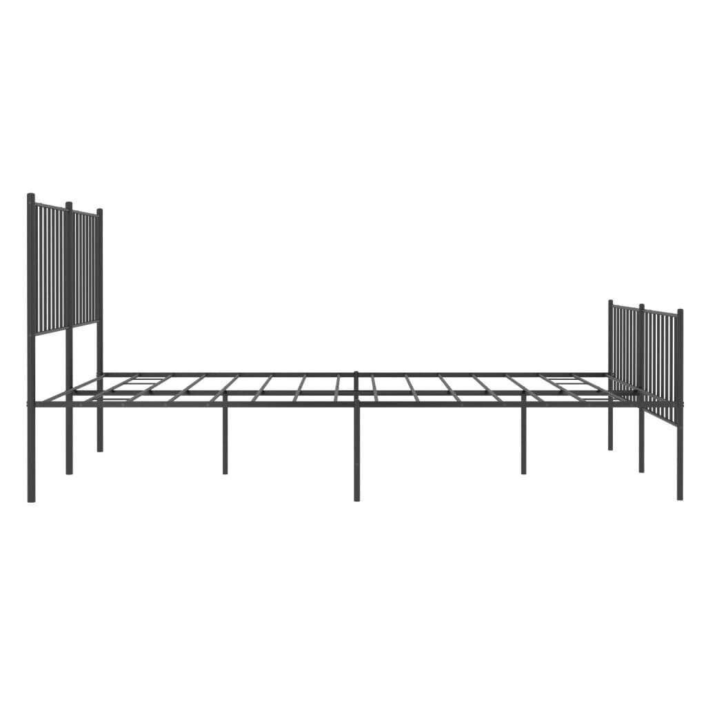 Gultas rāmis ar galvgali un kājgali viadXL, 140x190 cm, melns cena un informācija | Gultas | 220.lv