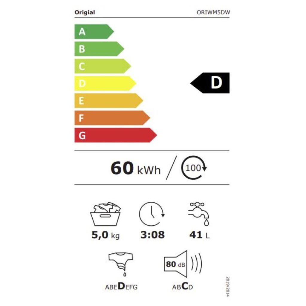 Origial ORIWM5DW cena un informācija | Veļas mašīnas | 220.lv