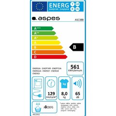 Kondensācijas žāvētājs Aspes ASC38B Pelēks 2700 W cena un informācija | Veļas žāvētāji | 220.lv