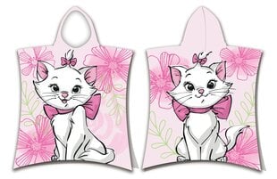 Bērnu pončo Marie Cat Pink Flower, 50x115 cm cena un informācija | Dvieļi | 220.lv