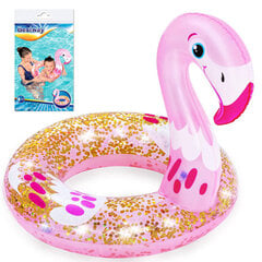 Piepūšamais peldēšanas riņķis- Flamingo, 61cm cena un informācija | Piepūšamās rotaļlietas un pludmales preces | 220.lv