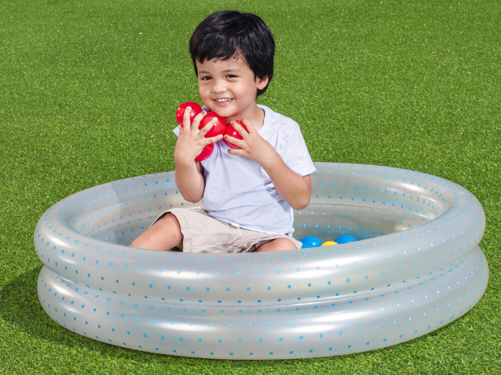 Bestway bērnu baseins ar bumbiņām, 91x20, zili punktiņi cena un informācija | Baseini | 220.lv