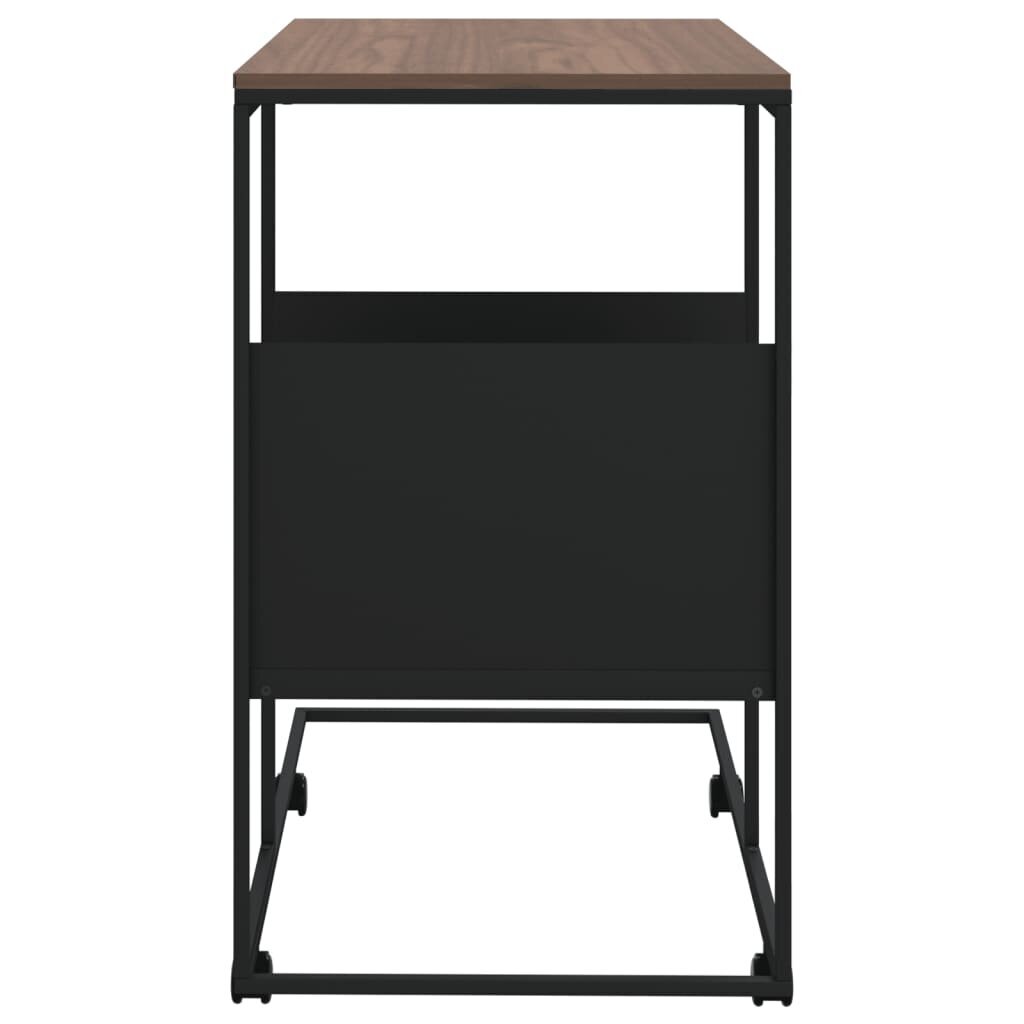 vidaXL galdiņš ar riteņiem, melns, 55x36x63,5 cm, inženierijas koks cena un informācija | Žurnālgaldiņi | 220.lv