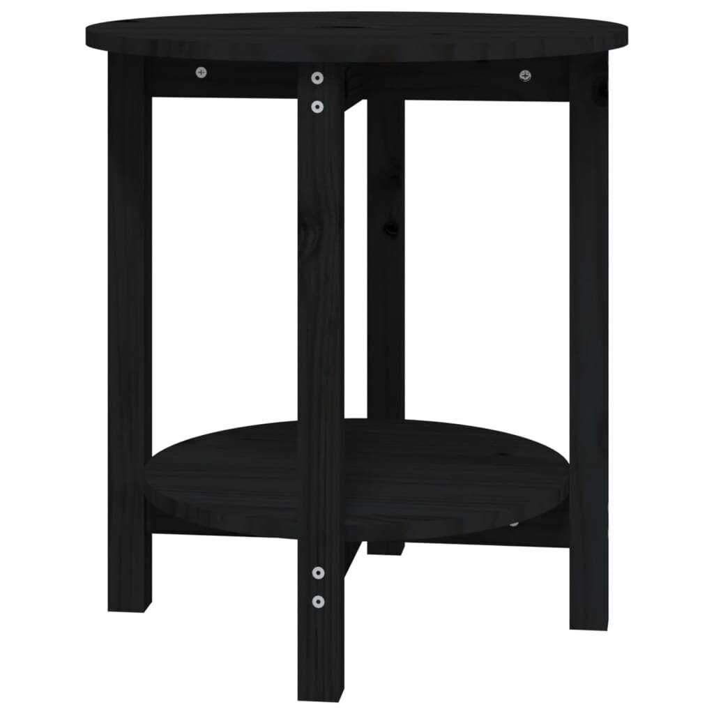vidaXL kafijas galdiņš, melns, Ø 55x60 cm, priedes masīvkoks cena un informācija | Žurnālgaldiņi | 220.lv