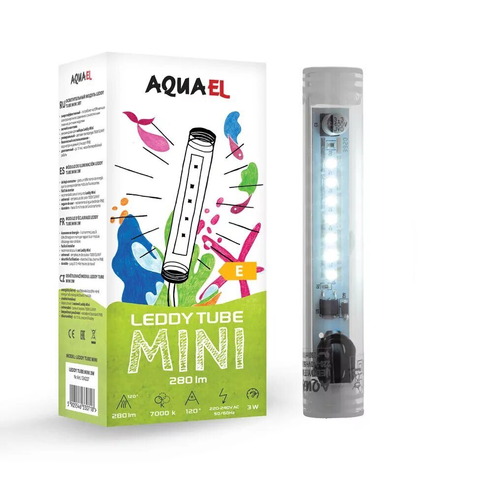 Akvārija apgaismojums Aquael Leddy Tube Mini Sunny LED, 3 W цена и информация | Akvāriji un aprīkojums | 220.lv