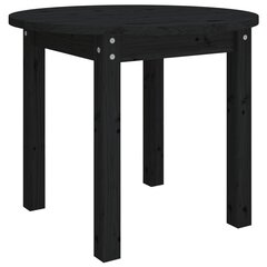 vidaXL kafijas galdiņš, melns, Ø 55x45 cm, priedes masīvkoks cena un informācija | Žurnālgaldiņi | 220.lv