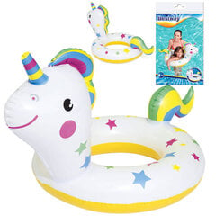 Plaukimo riņķis Bestway Unicorn, 79x58cm, balts cena un informācija | Piepūšamās rotaļlietas un pludmales preces | 220.lv