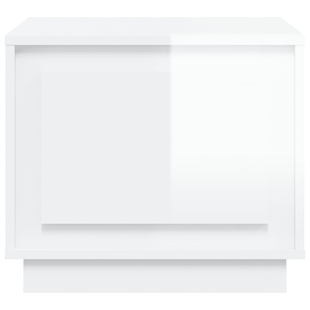 vidaXL kafijas galdiņš, spīdīgi balts, 51x50x44 cm, inženierijas koks cena un informācija | Žurnālgaldiņi | 220.lv