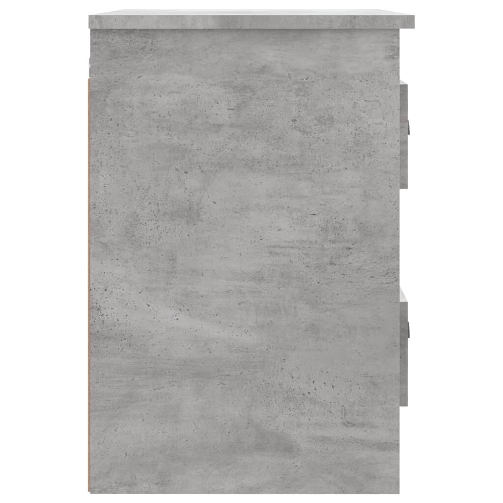 vidaXL sienas naktsskapīši, 2 gab., 41,5x36x53 cm, betona pelēki cena un informācija | Naktsskapīši | 220.lv