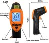 Pirometra bezkontakta lāzera termometrs -50 +550 cena un informācija | Mitruma, temperatūras, pH, ORP mērītāji | 220.lv