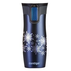 Termokrūze, Contigo West Loop 470 ml, Tumši zils - Snow Stars cena un informācija | Termosi, termokrūzes | 220.lv