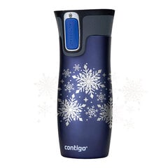 Termokrūze, Contigo West Loop 470 ml, Tumši zils - Snow Stars цена и информация | Термосы, термокружки | 220.lv