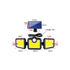 LTC trīsvirzienu solārā kustības sensora lampa LXLL155 |108LED | IP65 | 2400mAh cena un informācija | Lukturi | 220.lv