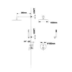 Virsapmetuma dušas komplekts Silla CARLO S-1098B, Black cena un informācija | Dušas komplekti un paneļi | 220.lv