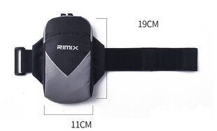 RIMIX RM103 sporta telefona maciņš uz rokas, melns cena un informācija | Telefonu vāciņi, maciņi | 220.lv