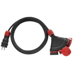 AWTOOLS pagarinātājs, 10m 3x1.5mm 3 ligzdas IP54 16A/4000W cena un informācija | Pagarinātāji | 220.lv