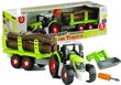 Bērnu traktors ar piekabi un piederumiem Lean Toys, 43 cm цена и информация | Rotaļlietas zēniem | 220.lv