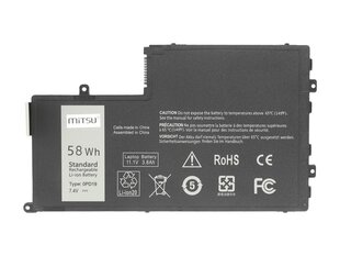 MITSU akumulators DELL INSPIRON 15 (5542), 14 (5445) 7600 MAH (58 WH) 7,4–7,6 VOLT — BC/DE-5445-7,4 cena un informācija | Akumulatori portatīvajiem datoriem | 220.lv