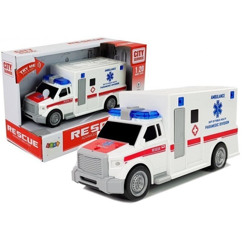 Bērnu ātrās palīdzības automašīna ar skaņu Lean Toys cena un informācija | Rotaļlietas zēniem | 220.lv