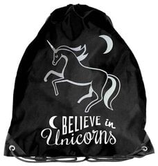 Мешок для спортивной одежды Paso Единорог (Unicorn) PP23OL-712, черный цена и информация | Школьные рюкзаки, спортивные сумки | 220.lv