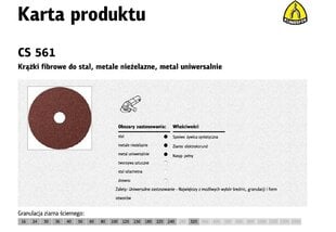 KLINGSPOR FIBER DISC 180mm th. 40 CS561 /25gab. cena un informācija | Slīpmašīnas | 220.lv