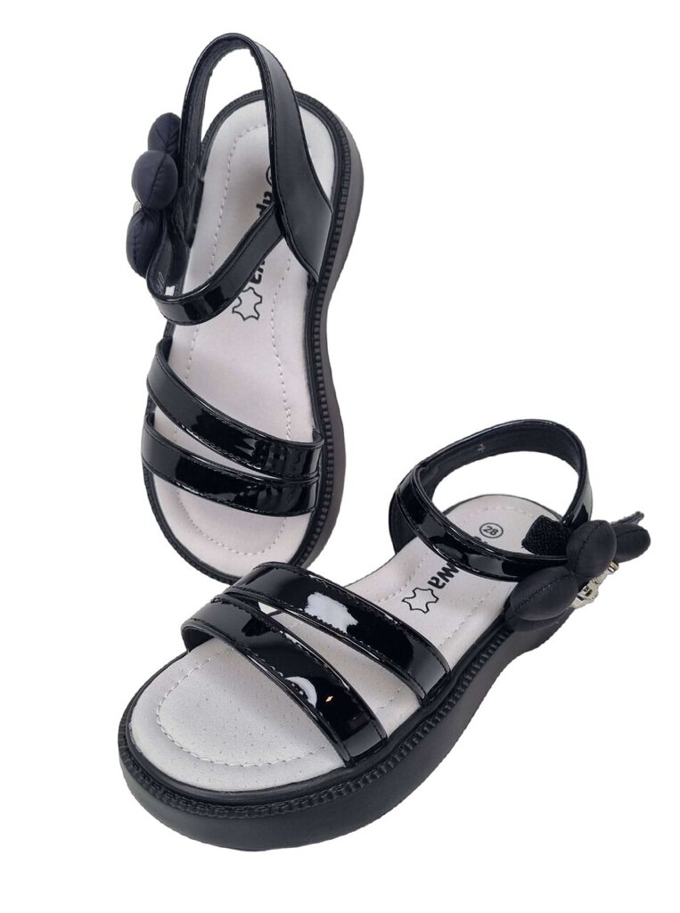 Meiteņu sandales APAWWA, melnas. цена и информация | Bērnu sandales | 220.lv