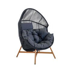 Складной стул Holand kokon, черный/коричневый цвет цена и информация | Садовые стулья, кресла, пуфы | 220.lv