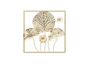 Металлическая декорация на стену Gold Flower 50x50 см цена и информация | Детали интерьера | 220.lv