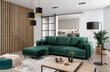 Stūra dīvāns NORE Dalia Nube 35, kreisās puses, zaļš cena un informācija | Stūra dīvāni | 220.lv