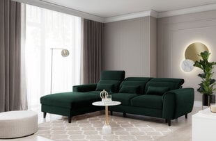 Stūra dīvāns NORE Foble Loco 35, kreisās puses, zaļš cena un informācija | Stūra dīvāni | 220.lv