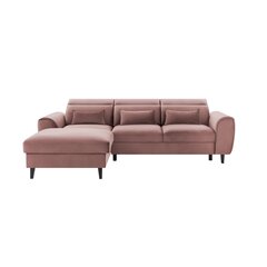 Stūra dīvāns NORE Foble Nube 24, kreisās puses, rozā cena un informācija | Stūra dīvāni | 220.lv