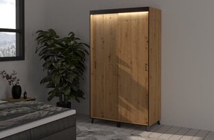 Шкаф с LED освещением ADRK Furniture Bergamo, 200 см, коричневый цена и информация | Шкафы | 220.lv